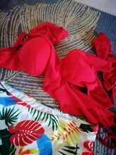 Bikini Swimwear Bathing-Suits Beach-Wear Ruffle Off-The-Shoulder High-Waist Summer Sexy