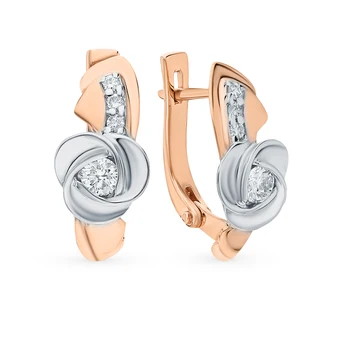 Gold earrings with diamonds sunlight sample 585
Gold earrings with diamonds sunlight sample 585