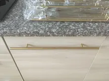 KAK-perillas de manija recta para puerta de cocina, manijas de acero inoxidable doradas de 2 ~ 20, 10mm de diámetro, para muebles