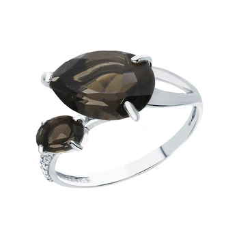 Silver ring with раухтопазами and cubic zirconia sunlight sample 925
Silver ring with раухтопазами and cubic zirconia sunlight sample 925