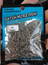 Rompin 100 Uds 000-5 # Pesca bien enganchado broche de presión de acero inoxidable 304 de Pesca barril giratoria atraer conector accesorios de Pesca