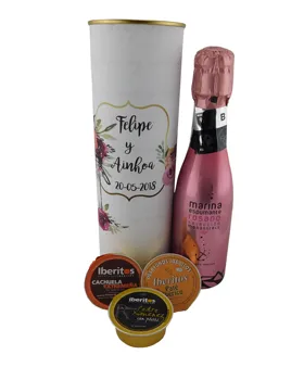 6 pcs/PERONALIZADA with easy open tin with Marine foaming rosy with pate Iberico, formy cachuela and Pate Pedro Ximénez
6 pcs/PERONALIZADA with easy open tin with Marine foaming rosy with pate Iberico, formy cachuela and Pate Pedro Ximénez