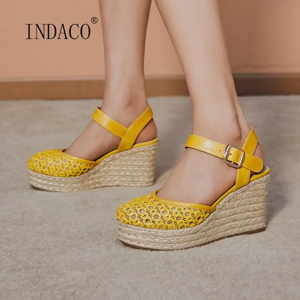 Women Wedge Sandals Platform Leather Sandals Women Summer Shoes Ankle Strap 9.5cm
Women Wedge Sandals Platform Leather Sandals Women Summer Shoes Ankle Strap 9.5cm
