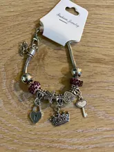 Pulsera con forma de llave de corona antigua para mujer, Original, abalorio de 6 colores, cuentas de cristal, pulsera y brazalete, regalos de joyería DIY