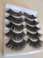 Pestañas postizas hechas a mano 3D, pelo suave de visón, extensión de pestañas postizas, maquillaje largo Natural, 5 pares, suministros de herramientas