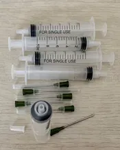 Cap Syringe Needle Blunt-Tip 10ml with 5pcs 14/Ga/1.5inch/.. Industrial-Tool 5-Pack Transparent