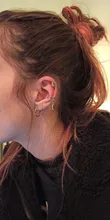 12 unids/set 2020 de oro de moda Color puños de oído hoja pendientes de Clip pendientes largos aretes pendientes para las mujeres los escaladores sin Piercing falso cartílago accesorios de aretes