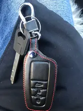 VCiiC-Funda de cuero para llavero de coche, funda de 3 botones, sin llave, para Toyota Camry, CHR, Prius, Corolla, RAV4, Prado 2017, 2018