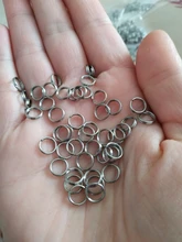100 unids/lote 5-15mm abierto de acero inoxidable doble salto anillos para DIY clave doble conectores de anillos partidos para la fabricación de la joyería