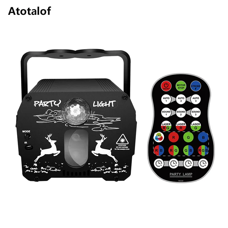 Atotalof Mini DJ Laser Light Sound Party Disco Lights 60 Patterns LED RGB Stage Lighting Effect USB Christmas Laser Projectors
Atotalof Mini DJ Laser Light Sound Party Disco Lights 60 Patterns LED RGB Stage Lighting Effect USB Christmas Laser Projectors
