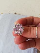 Nuevo romántico flor de cerezo circón anillos de dama de moda elegante Sakura princesa anillos de boda de joyería de la novia