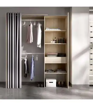 Dressing room Suit for bedroom with curtain, 3 baldas and 1 drawer.
Dressing room Suit for bedroom with curtain, 3 baldas and 1 drawer.