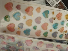 1 hoja hermosa corazones coloridos epoxi de cristal adhesivos decorativos bricolaje Craft Diary Stick Label