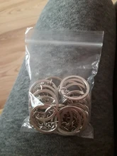 20 unids/lote llavero Chapado en 6 colores 50mm largo partido redonda llaveros al por mayor