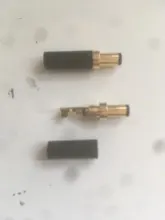 Enchufe de alimentación CC de cobre chapado en oro, 5,5x2,5/5,5x2,1/3,5x1,35mm, conector macho de CC con abrazadera de cable para soldadura, 2 uds.