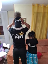 Ropa a juego para madre, padre, hija, hijo, Chico, camiseta, rey de la familia, Reina, ropa estampada, Top para mamá y yo
