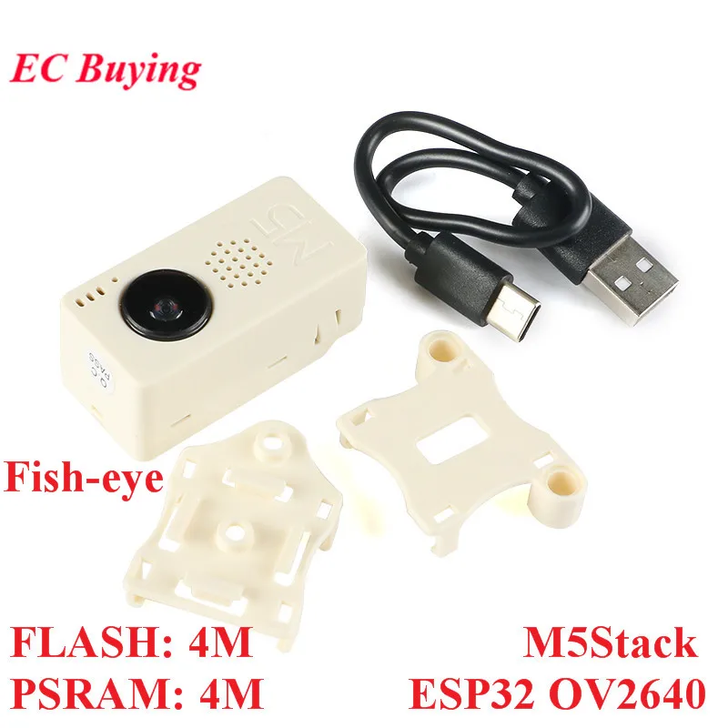 

M5Stack ESP32 CAM Camera Module OV2640 Mini Fish-eye Camera Fisheye Demoboard with ESP32-CAM PSRAM Development Board Port TypeC