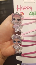 LOL Surprise-horquilla de muñeca de goma, accesorios para el cabello, estampado de resina de dibujos animados, tocado para niña, 6 uds.