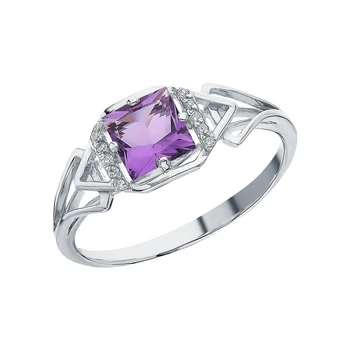 Silver ring with amethyst and cubic zirconia sunlight sample 925
Silver ring with amethyst and cubic zirconia sunlight sample 925