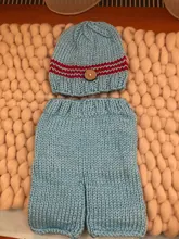Traje de punto de ganchillo para bebé recién nacido bonito, accesorios para fotografía, sombrero de bebé, accesorios de foto para recién nacidos, bonito atuendo de 0 a 3M