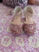 ULKNN-Sandalias con purpurina para niñas, zapatos de tacón alto para niñas, sandalias de cristal para actuaciones, zapatos de princesa para bebés