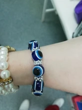 De moda de Color de plata azul de mal de ojo Hamsa la mano de Fátima Palm pulseras para las mujeres de la pulsera del encanto de estilo étnico joyería hecha a mano