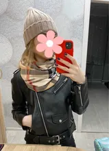 Bufanda de lana de imitación para niños y niñas, chal grueso y cálido a cuadros de alta calidad, pequeño y estrecho para regalo de otoño e invierno