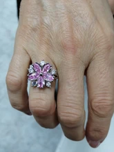 Nuevo romántico flor de cerezo circón anillos de dama de moda elegante Sakura princesa anillos de boda de joyería de la novia