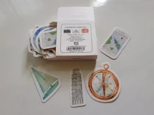 46 unidades por paquete, pegatinas de etiqueta de paisaje de viaje, etiquetas de papelería decorativas, pegatinas de Scrapbooking, álbum diario Diy, etiqueta adhesiva