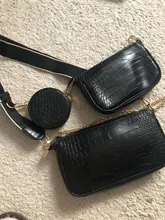 Bolso cruzado con patrón de cocodrilo para mujer, bandolera de piel de calidad, tres en uno, bolso de hombro ancho, monedero para teléfono
