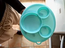Platos tipo tazón alimentación de bebé, plato de silicona integrado para niños, platos de Silicagel para bebés