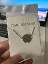 DOTOFI-collar con colgante de trébol de cuatro hojas para mujer, joyería de moda de calidad de acero inoxidable