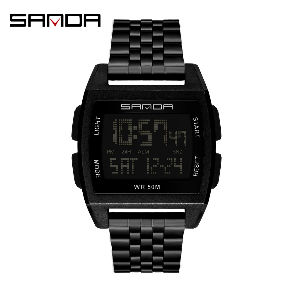SANDA Watch Fashion Square Men Watches Stainless Steel Multi-Function Electronic Watches Luminous Waterproof Casual Sport Watch
SANDA Watch Fashion Square Men Watches Stainless Steel Multi-Function Electronic Watches Luminous Waterproof Casual Sport Watch