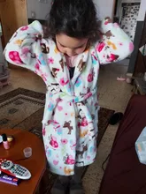 Albornoz de dibujos animados para niños y niñas, ropa de dormir encantadora de manga larga, de 2 a 8 años, primavera y otoño