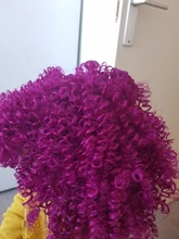 FAVE Afro-pelucas rizadas con flequillo, pelo negro, Morado, longitud del hombro, resistentes al calor, sintético, africano, americano, para mujeres negras