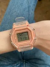 Reloj deportivo Digital para hombre y mujer, cronógrafo de pulsera transparente, informal, dorado, regalo para amantes, para niños y mujeres