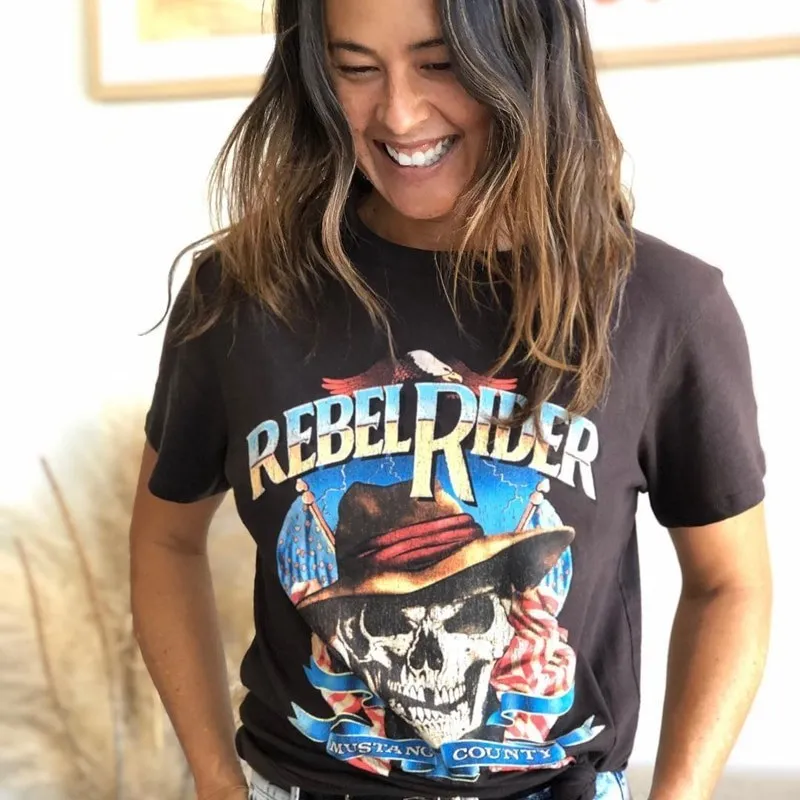 Women T-Shirt Gypsy T Shirt Rock n roll Rebel Rider print summer tees short sleeve Pullover women tops boho Shirts 2019
Women T-Shirt Gypsy T Shirt Rock n roll Rebel Rider print summer tees short sleeve Pullover women tops boho Shirts 2019