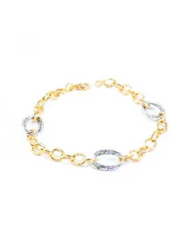 Bracelet Two Color for women Link oval Textured
Bracelet Two Color for women Link oval Textured
