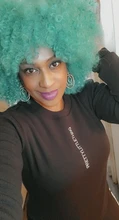 FAVE Afro-pelucas rizadas con flequillo, pelo negro, Morado, longitud del hombro, resistentes al calor, sintético, africano, americano, para mujeres negras