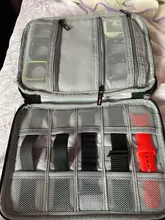 Caja organizadora de relojes de viaje con 18 ranuras para Apple Watch, caja de almacenamiento de correa de reloj, doble capa