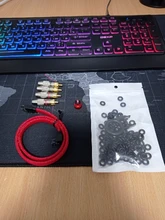 Adaptador de Audio y vídeo para Cable Coaxial, conector macho a macho, sin soldadura, color negro, rojo, RCA, 4 Uds./1 ud.