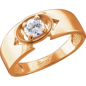 Esthete ring with 1 cubic zirconia in red gold 
Esthete ring with 1 cubic zirconia in red gold