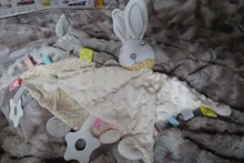 Toalla de apaciguamiento para bebé, Adorable manta de seguridad cuadrada suave, toallas de peluche de felpa, edredón, cojín para dormir, juguete para regalo