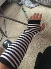 WorthWhile-guantes largos sin dedos, manguitos elásticos con agujero para el pulgar, para correr o ciclismo, 1 par