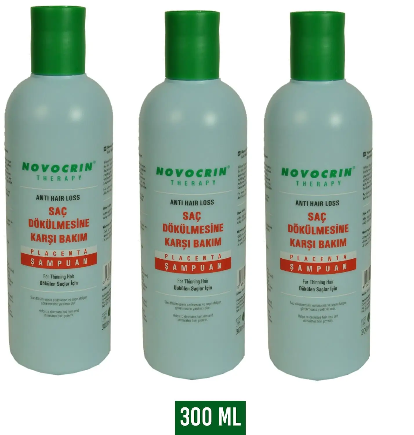 

Placenta Anti-Hair Loss and Stimulates Hair Growth Botanical Vitamin Hair Shampoo 3 Packs for Normal Hair