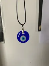 Exquisita azul de mal de ojo, collar de colgantes redondos de los hombres de la moda de las mujeres encantos collar accesorios creativo regalo de joyas de fiesta