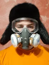 Mascarilla profesional de media cara para polvo de Gas, gafas de seguridad de visión amplia, Cartucho de filtración de carbono para pulverizar pintura, trabajo seguro