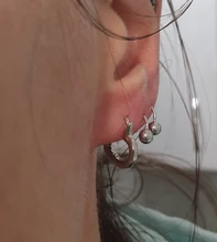 Pendientes pequeños de plata de ley S925 para mujer, con forma de hueso del oído, orejera hipoalergénica sencilla, con personalidad