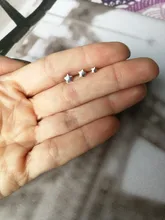 Canner 3 unid/set Pendientes para mujer Plata de Ley 925 Pendientes de botón Pendientes estrella pentagrama Stud Piercing Pendientes joyería fina Aretes W5