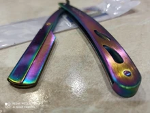 FnLune hombres recto peluquería de afeitar de pelo en el sobaco pelo púbico navaja plegable herramienta de depilación y 1 hoja El estilista sostiene una navaja y envía una cuchilla para afeitar el vello de las axilas